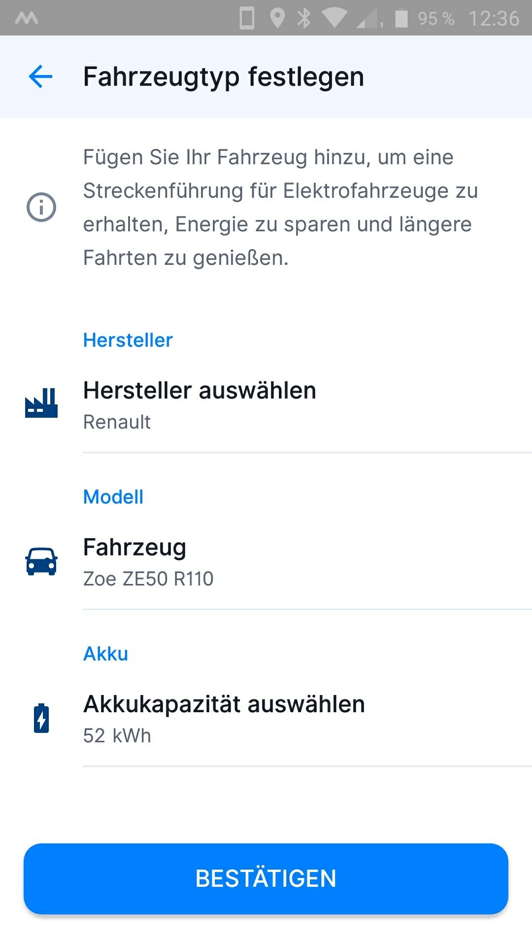 Fahrzeugeinstellungen